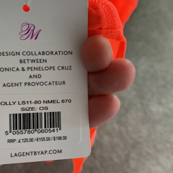 L’Agent by Agent Provocateur Holly Neon Orange Kaftan Swim Coverup One Size NWT - Picture 9 of 9